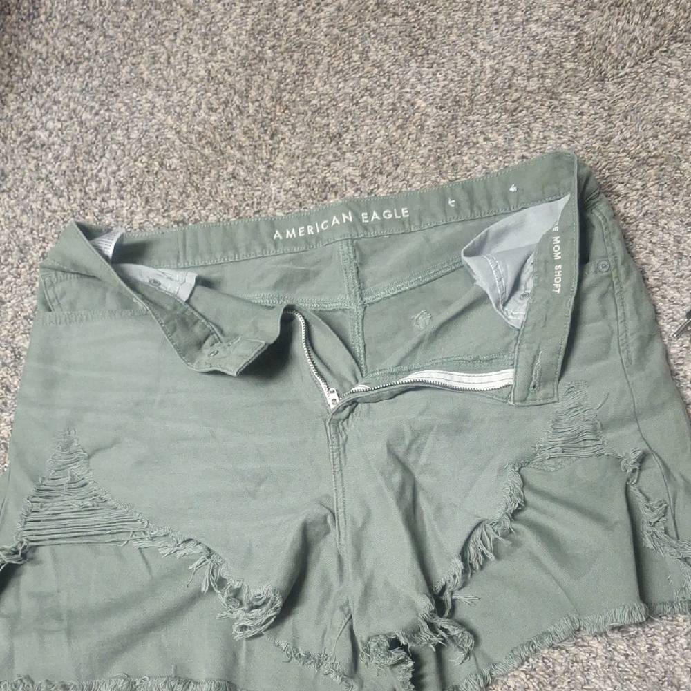 American Eagle Outfitters Green Jean Shorts Casual Style
